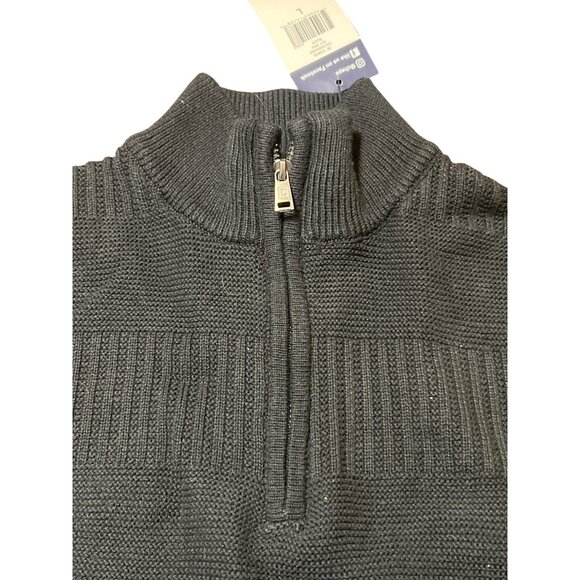 Chaps 1/4 Zip Mock Turtleneck Mens Sweater Black Pullover Size Large NWT - Picture 3 of 4